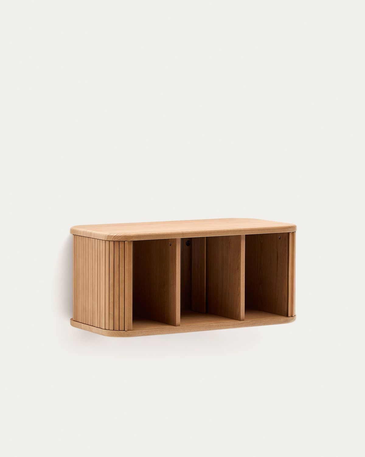 Mueble de baño Mailen en chapa de fresno con acabado natural 90 x 45 cm