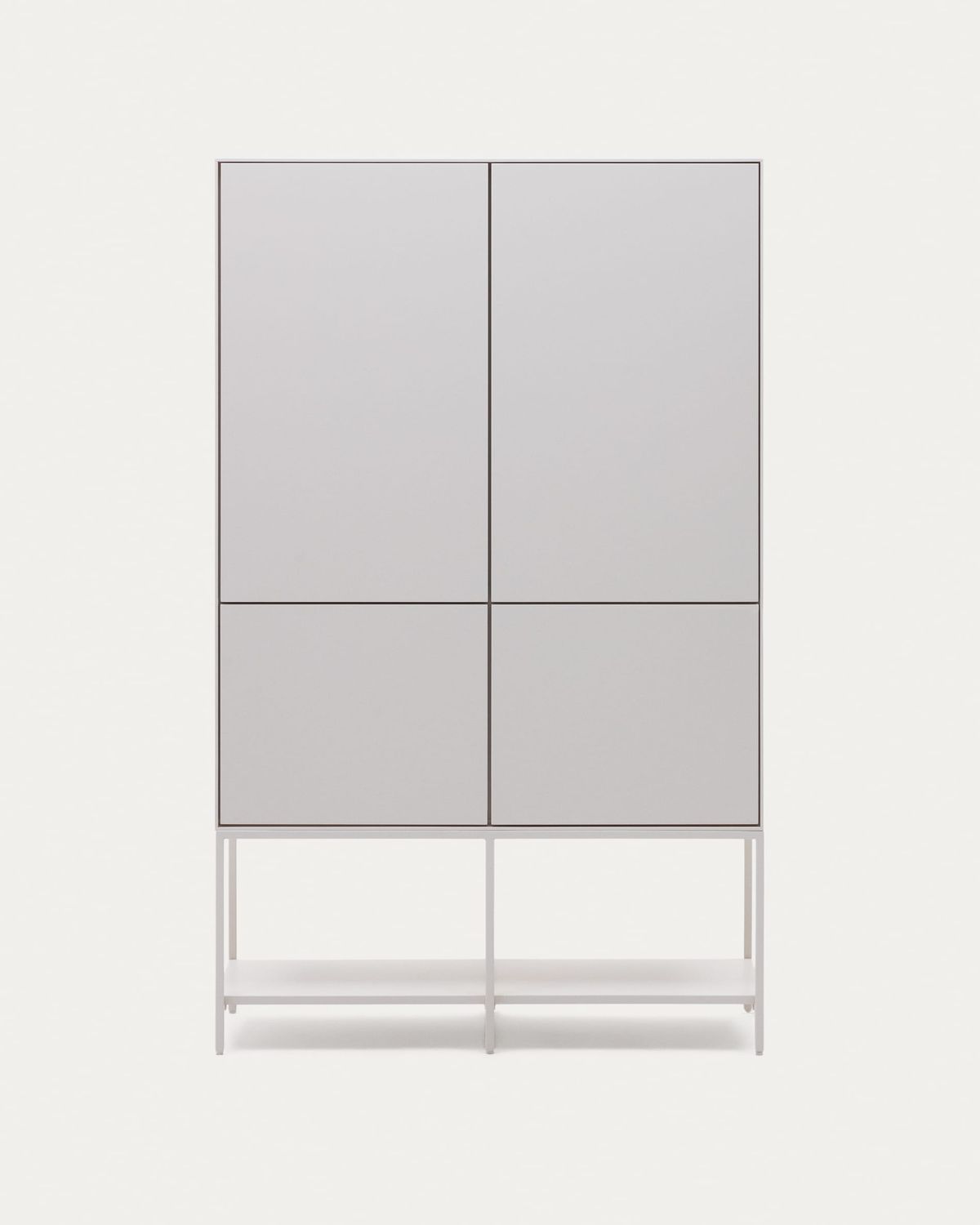 Aparador alto Vedrana 4 puertas DM lacado blanco 97,5 x 160 cm