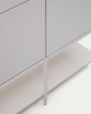 Aparador alto Vedrana 4 puertas DM lacado blanco 97,5 x 160 cm