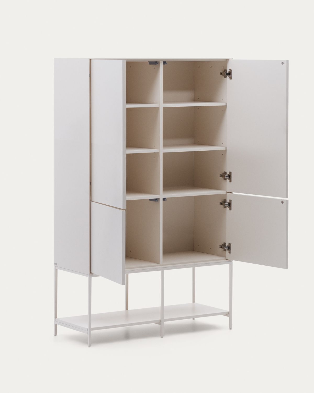 Aparador alto Vedrana 4 puertas DM lacado blanco 97,5 x 160 cm
