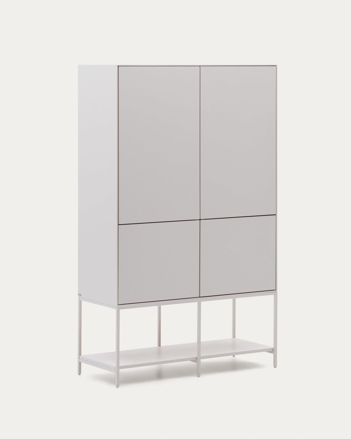 Aparador alto Vedrana 4 puertas DM lacado blanco 97,5 x 160 cm