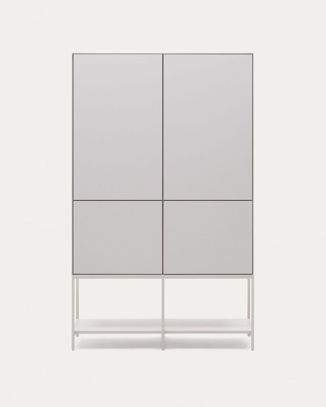 Aparador alto Vedrana 4 puertas DM lacado blanco 97,5 x 160 cm