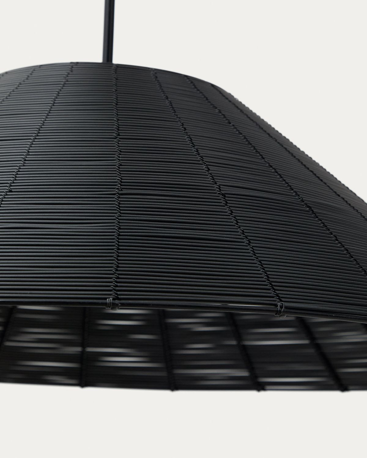 Pantalla para lámpara de techo exterior Saranella de ratán sintético negro Ø 70 cm