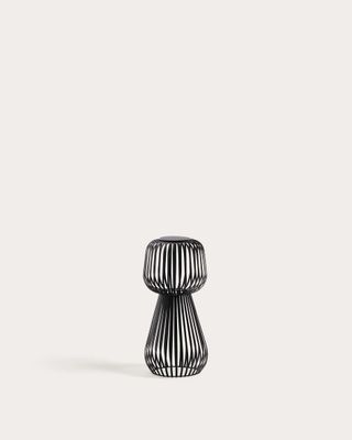 Lámpara de mesa solar Reiba de metal negro