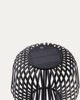 Lámpara de mesa solar Reiba de metal negro