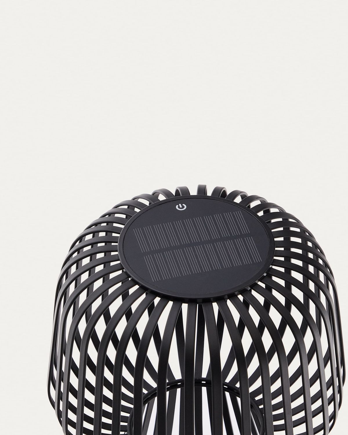 Lámpara de mesa solar Reiba de metal negro