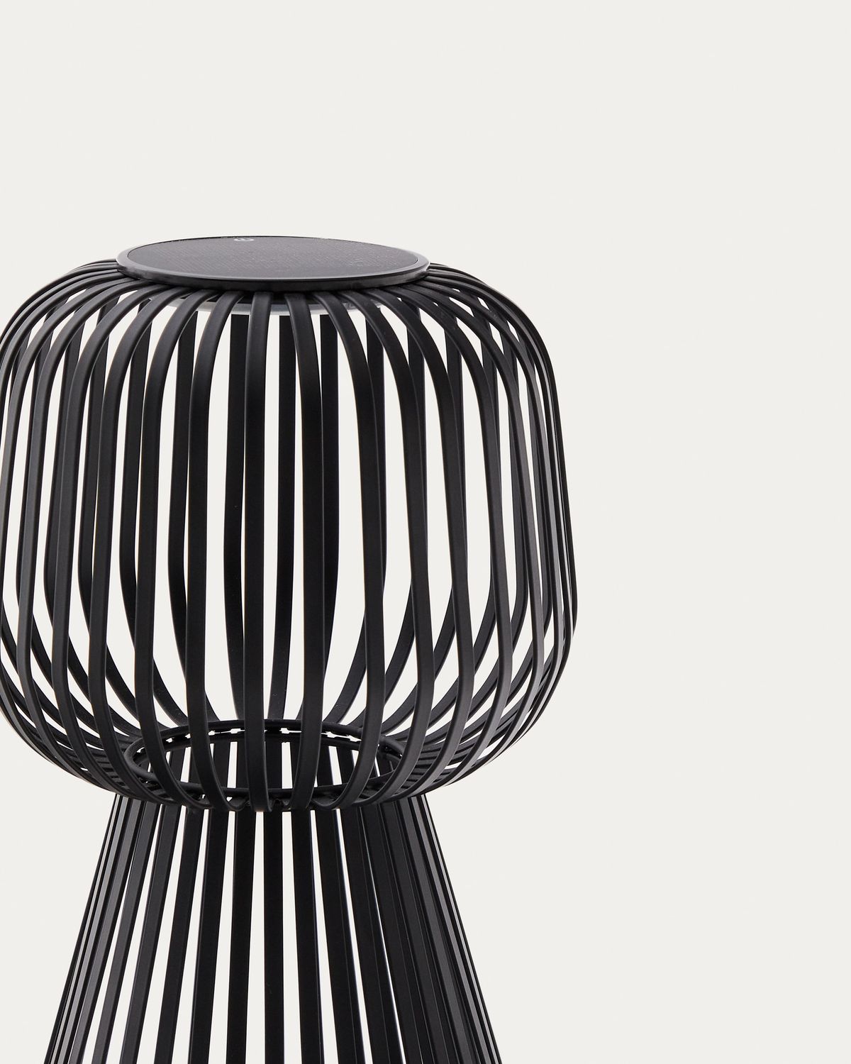 Lámpara de mesa solar Reiba de metal negro