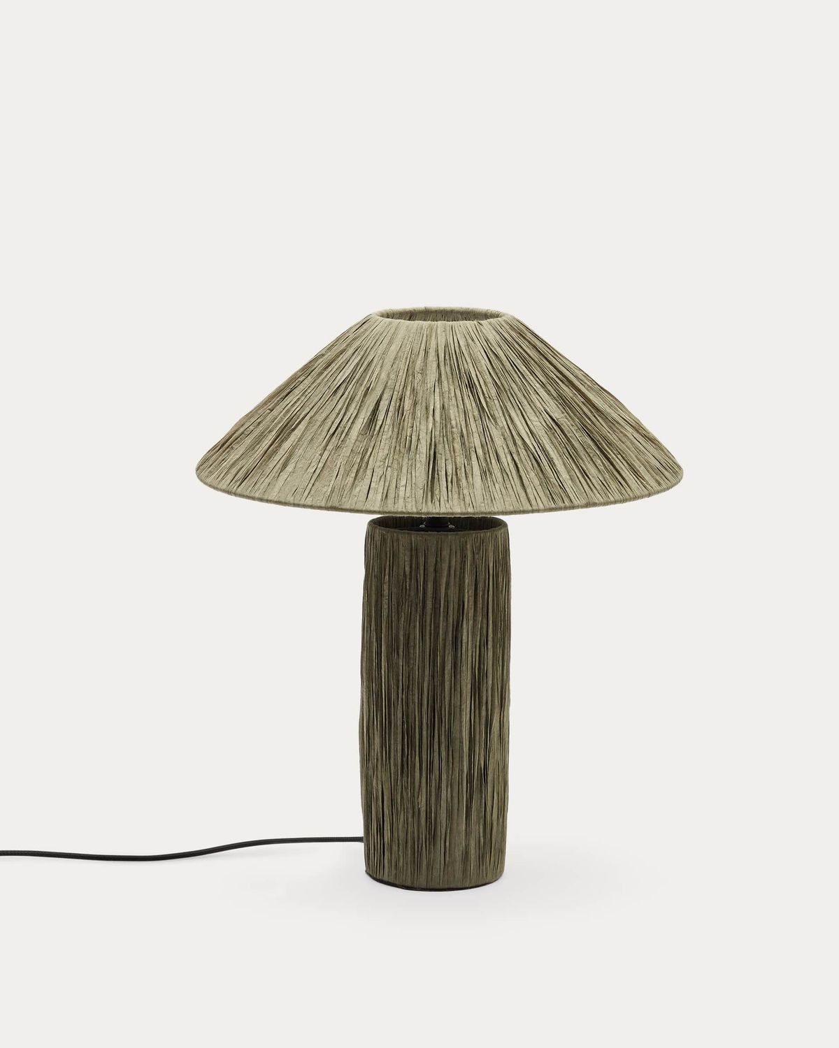 Lámpara de mesa Samse de rafia verde