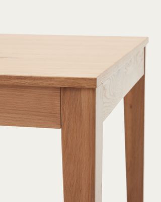 Mesa extensible Yain de chapa y madera maciza de roble 120 (180) x 80 cm
