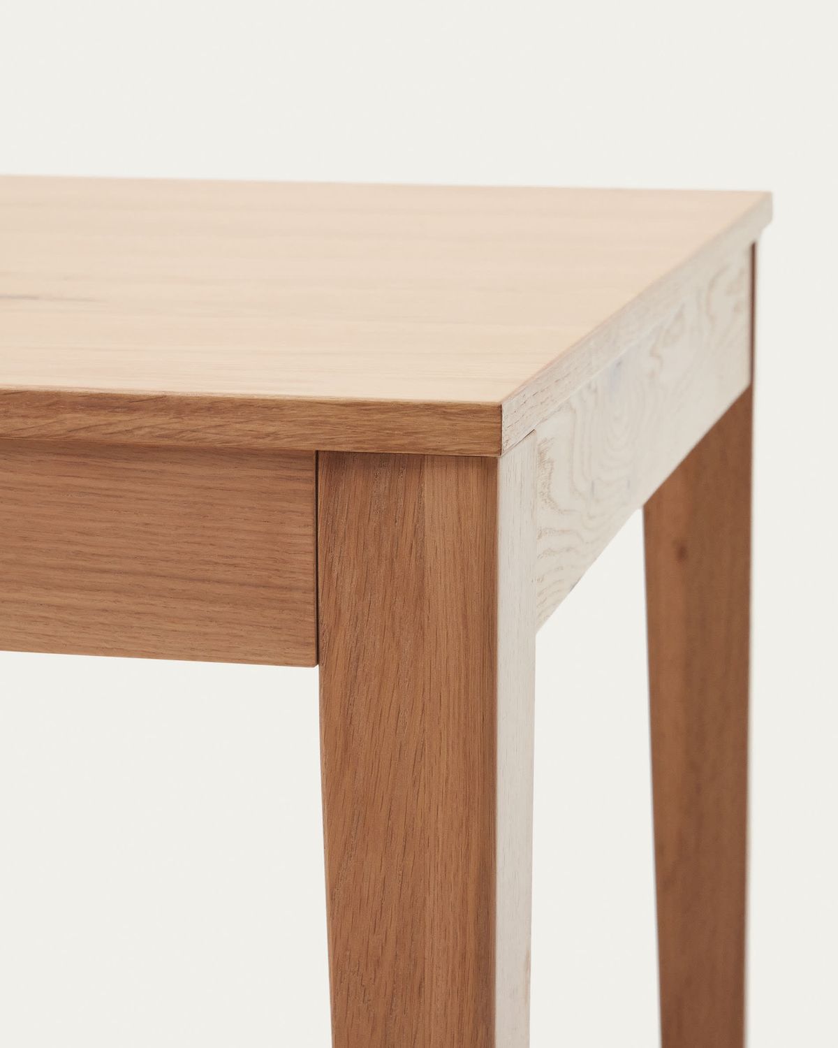 Mesa extensible Yain de chapa y madera maciza de roble 120 (180) x 80 cm