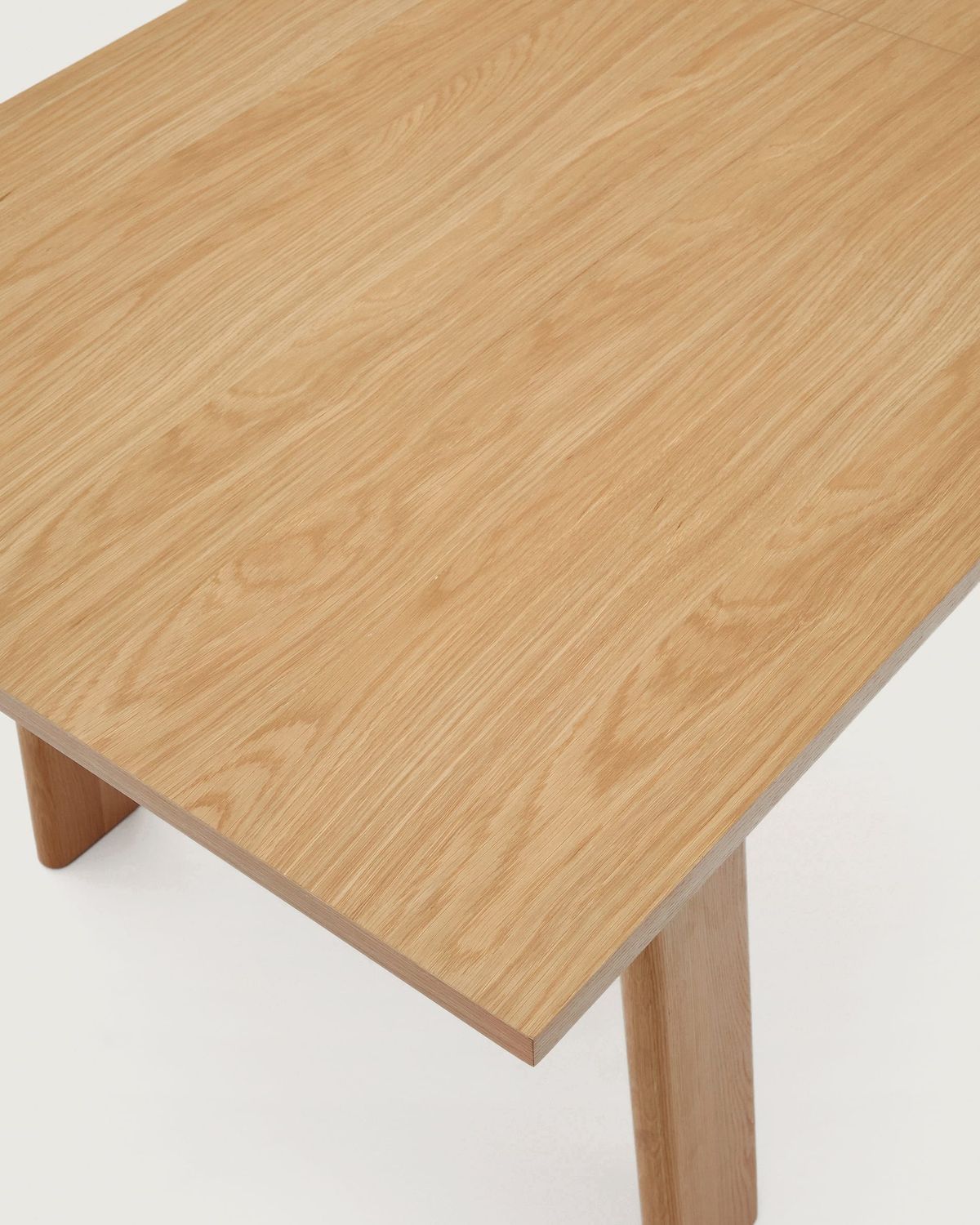 Mesa extensible Arlen chapa y madera maciza roble acabado natural 200(250)x95cm FSC Mix Credit