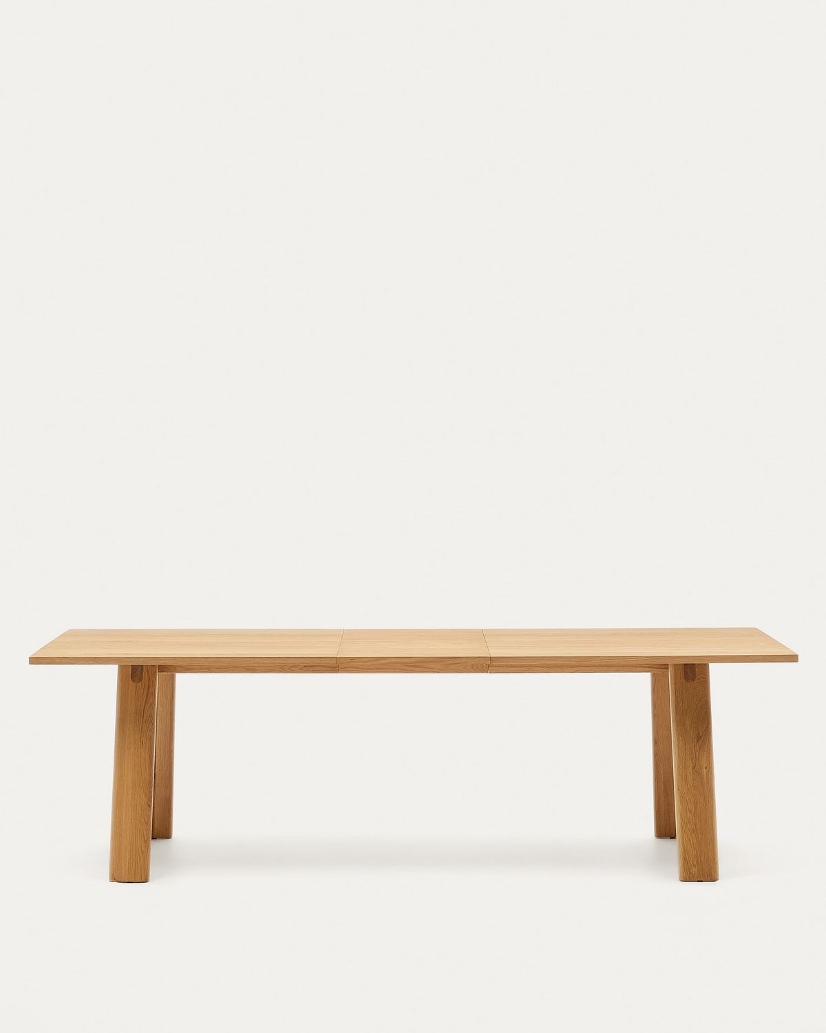 Mesa extensible Arlen chapa y madera maciza roble acabado natural 200(250)x95cm FSC Mix Credit