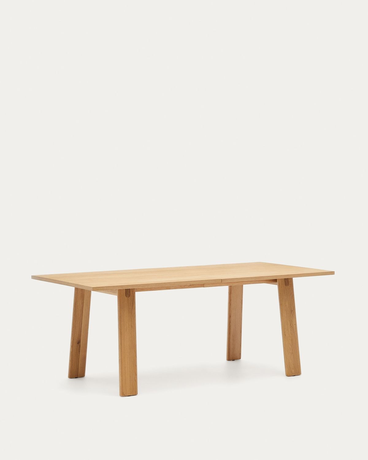 Mesa extensible Arlen chapa y madera maciza roble acabado natural 200(250)x95cm FSC Mix Credit