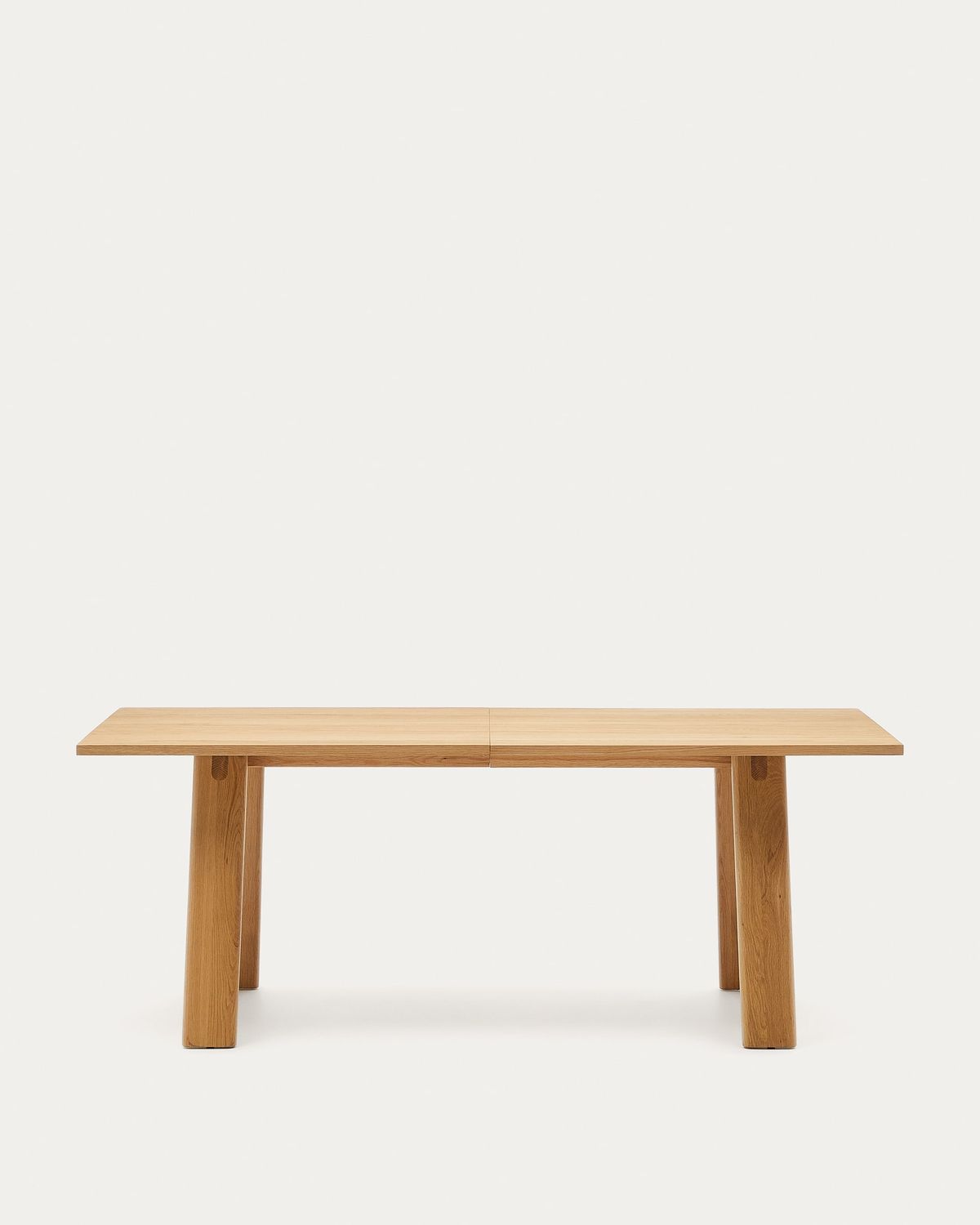 Mesa extensible Arlen chapa y madera maciza roble acabado natural 200(250)x95cm FSC Mix Credit