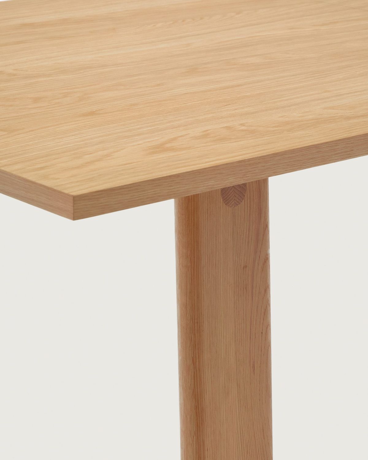 Mesa extensible Arlen chapa y madera maciza roble acabado natural 200(250)x95cm FSC Mix Credit