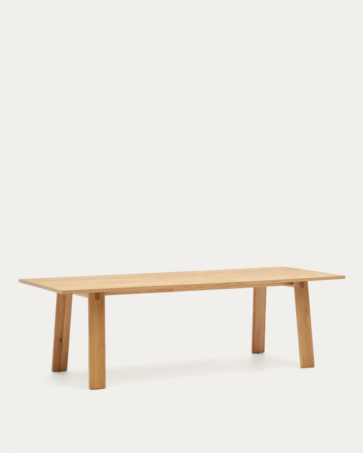 Mesa extensible Arlen chapa y madera maciza roble acabado natural 200(250)x95cm FSC Mix Credit