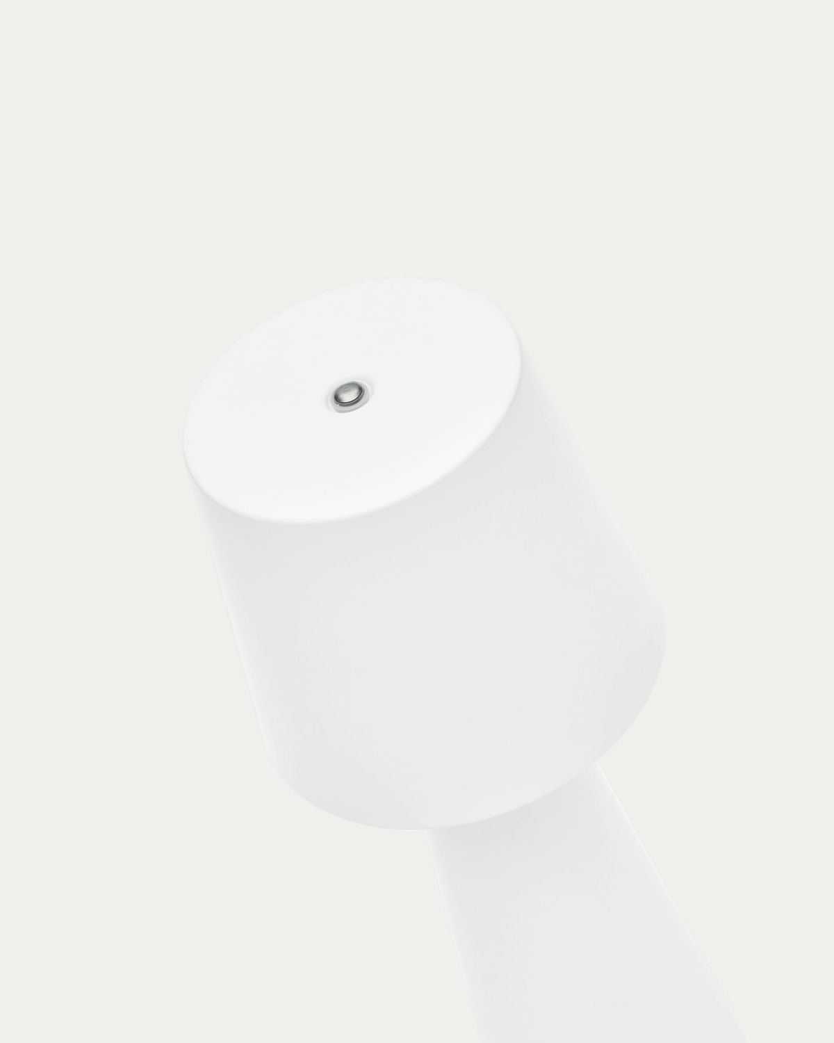 Lámpara de mesa pequeña de exterior Arenys de metal con acabado pintado blanco