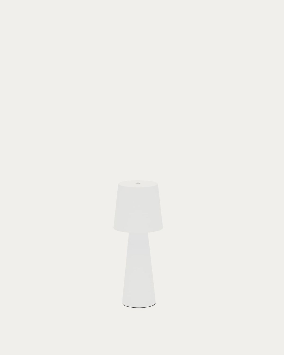 Lámpara de mesa pequeña de exterior Arenys de metal con acabado pintado blanco