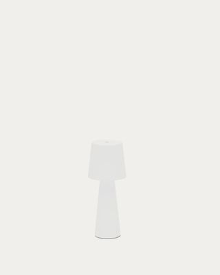 Lámpara de mesa pequeña de exterior Arenys de metal con acabado pintado blanco Lámpara de mesa pequeña de exterior Arenys de metal con acabado pintado blanco