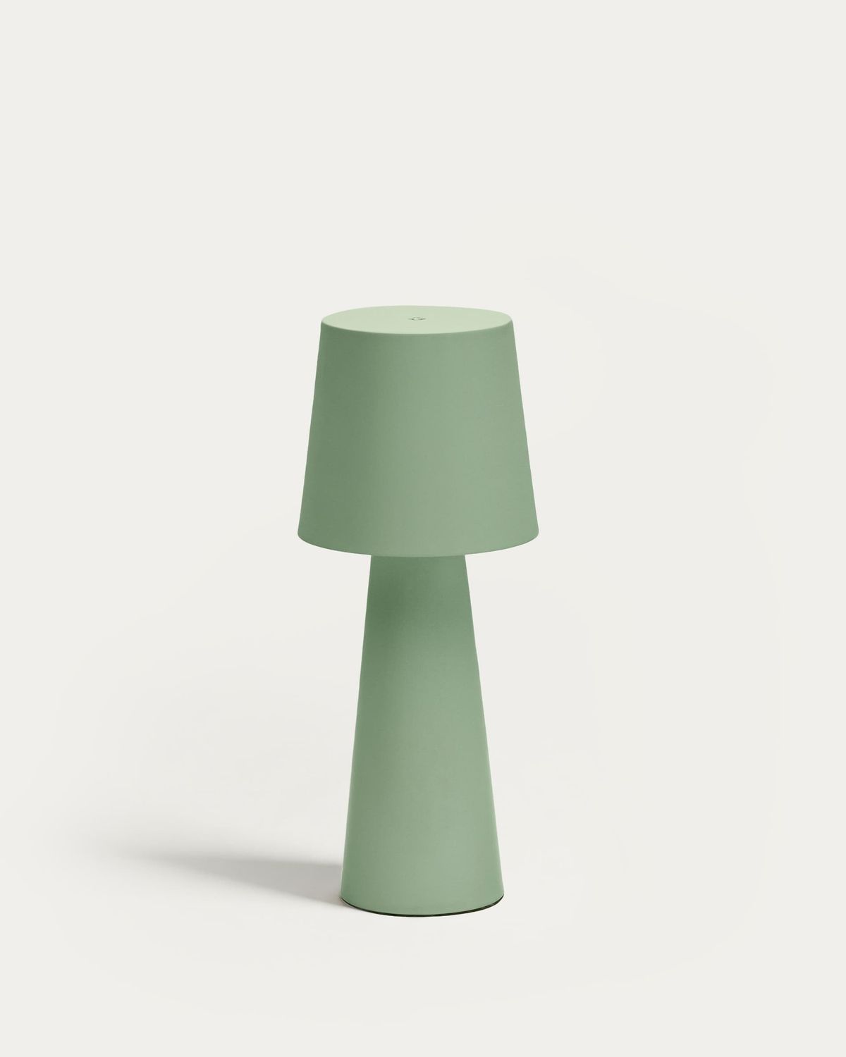 Lámpara de mesa grande de exterior Arenys de metal con acabado pintado verde claro