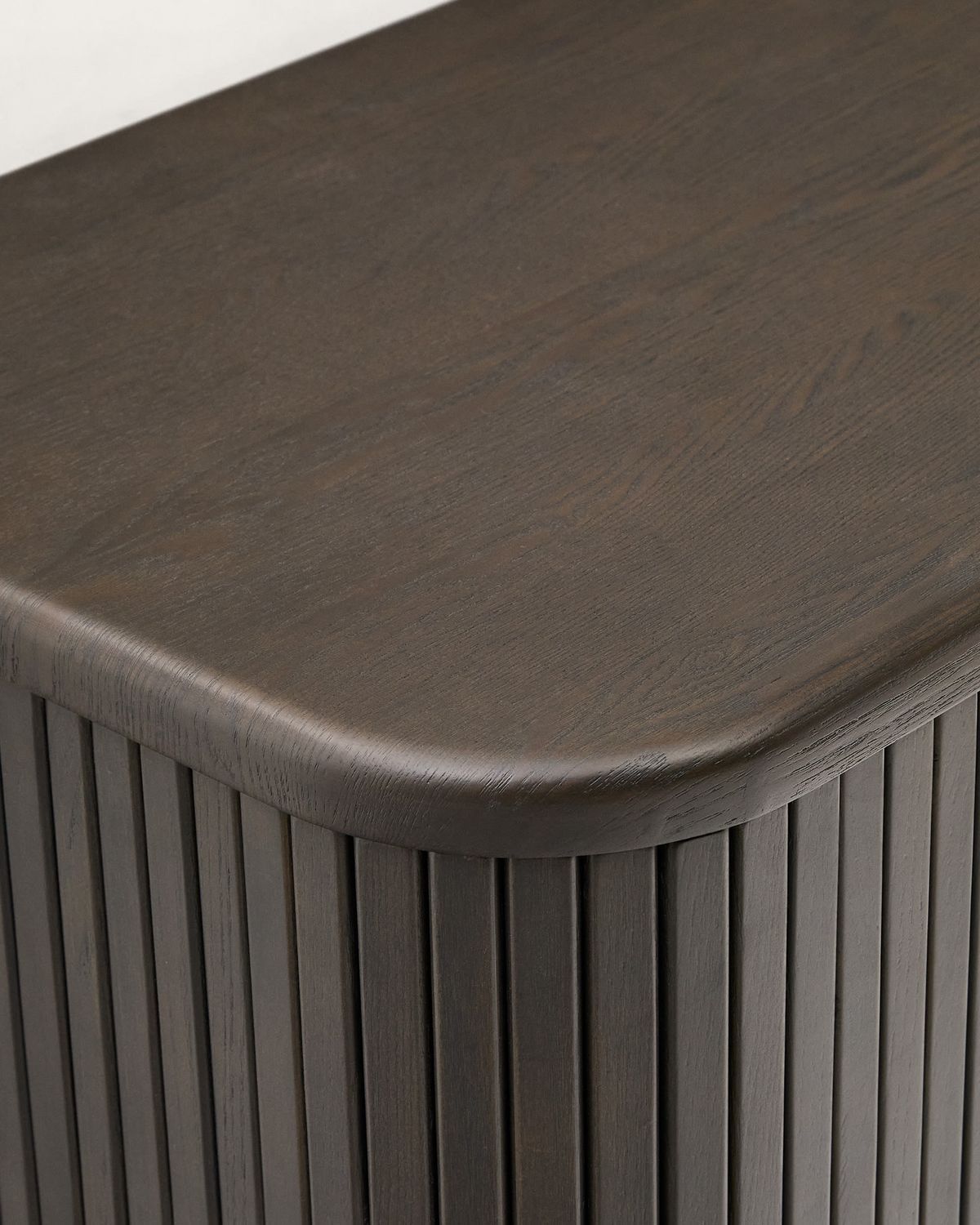 Mueble de baño Mailen en chapa de fresno con acabado oscuro 90 x 45 cm