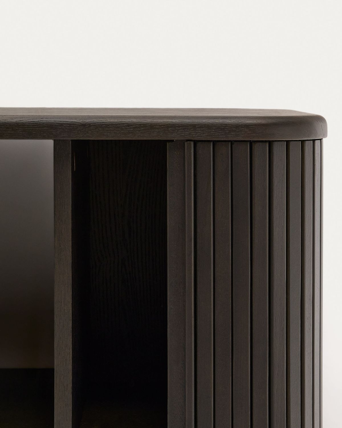Mueble de baño Mailen en chapa de fresno con acabado oscuro 90 x 45 cm
