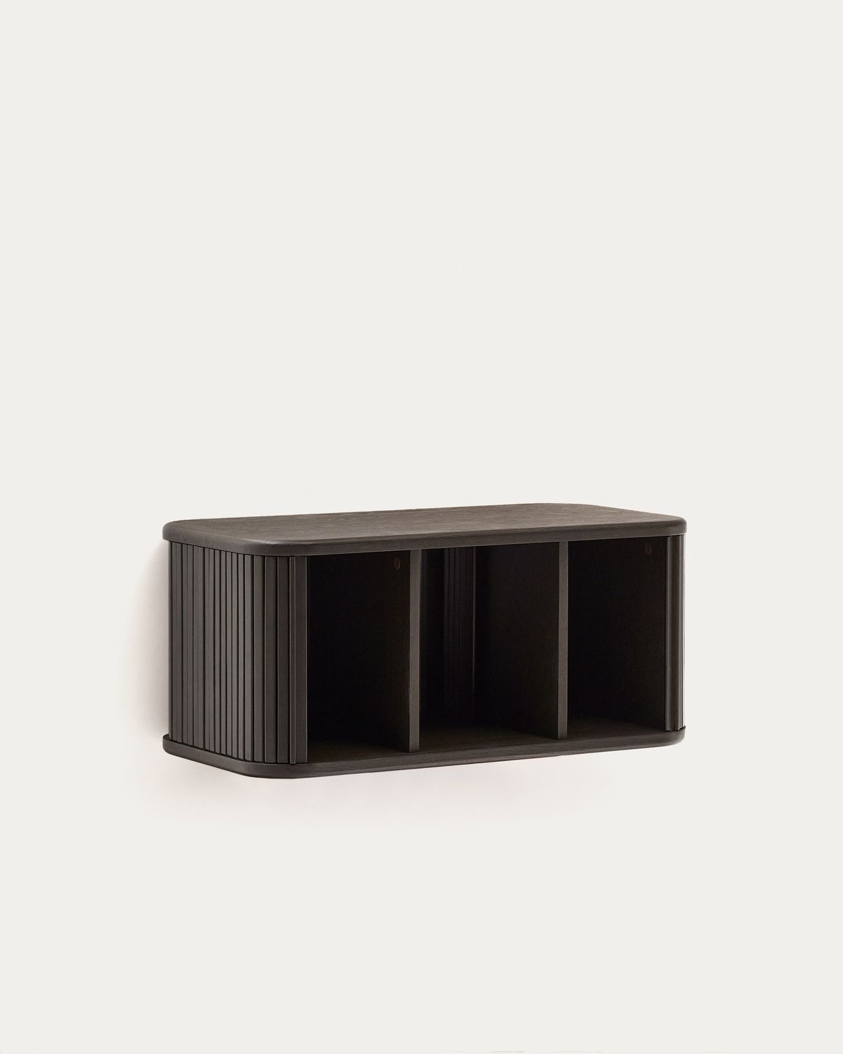 Mueble de baño Mailen en chapa de fresno con acabado oscuro 90 x 45 cm