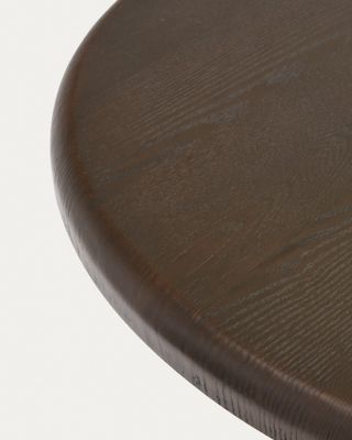 Mesa ovalada Mailen en chapa de fresno con acabado oscuro Ø 220 x 105 cm
