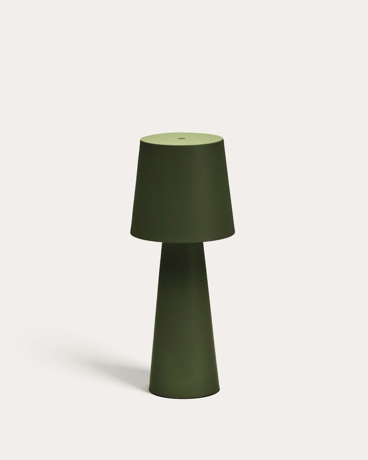 Lámpara de mesa grande de exterior Arenys de metal con acabado pintado verde