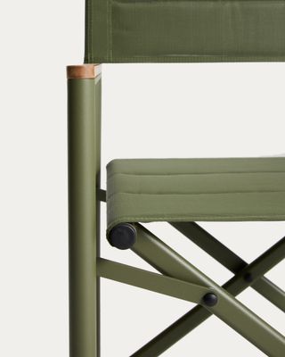 Silla plegable de exterior Tisno de aluminio verde y texteline verde