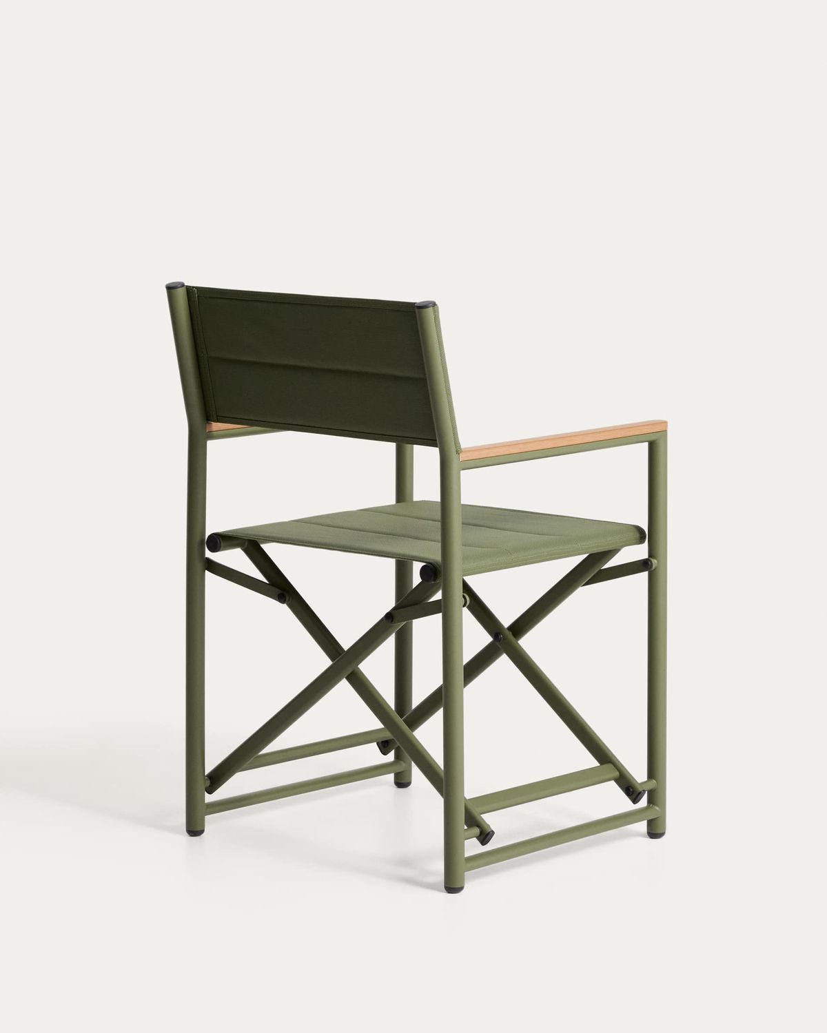Silla plegable de exterior Tisno de aluminio verde y texteline verde