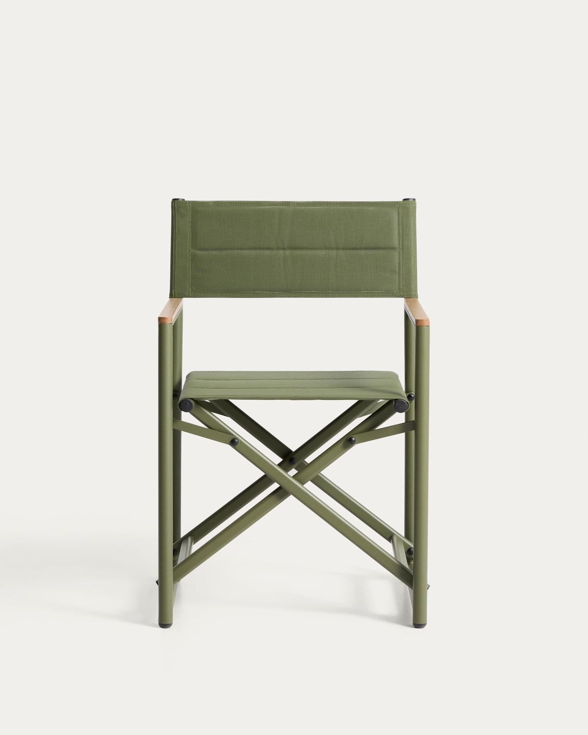 Silla plegable de exterior Tisno de aluminio verde y texteline verde