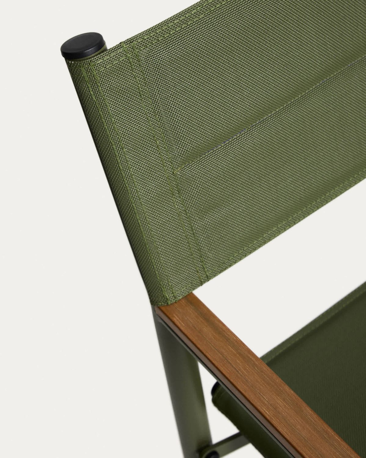 Silla plegable de exterior Tisno de aluminio verde y texteline verde