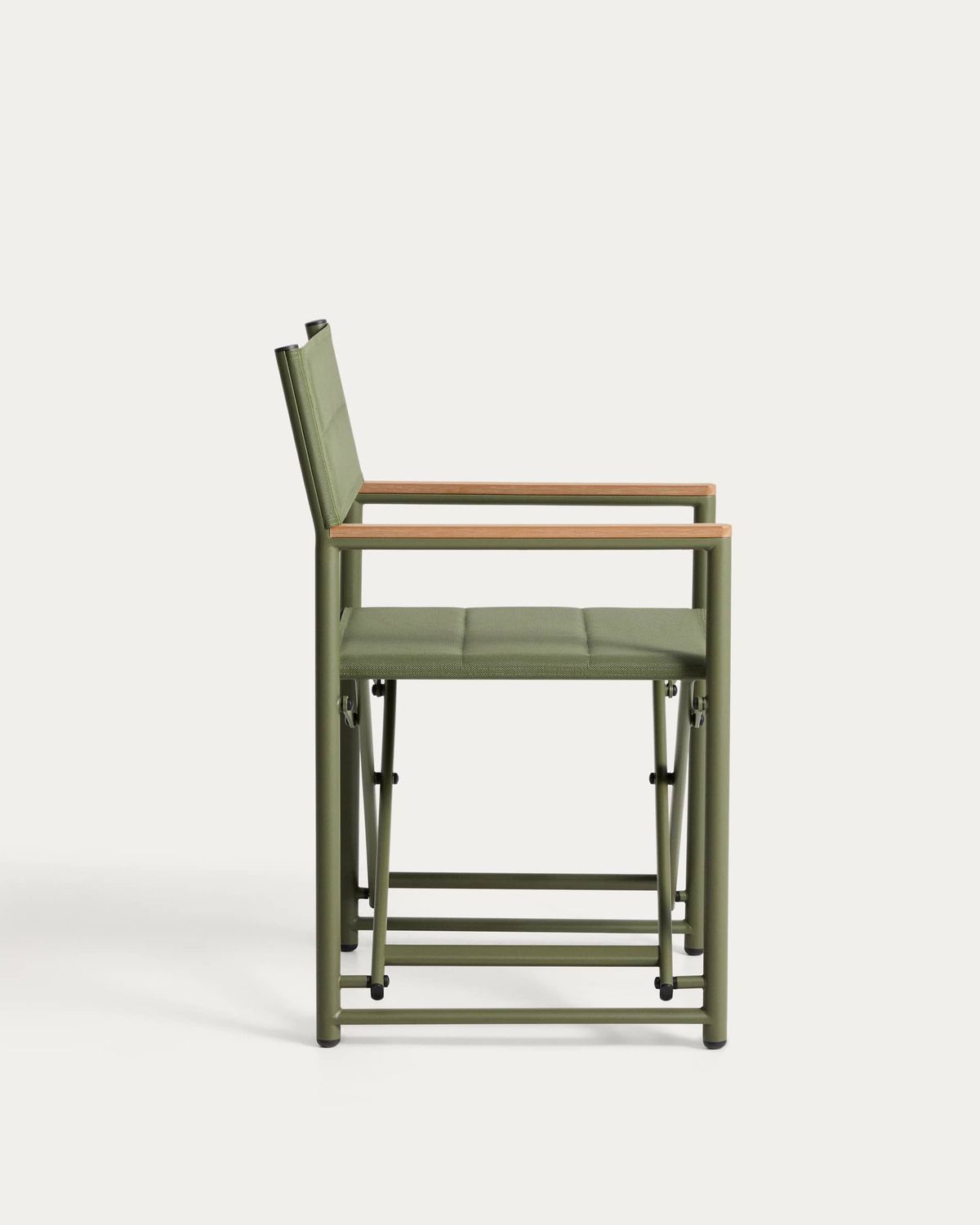 Silla plegable de exterior Tisno de aluminio verde y texteline verde