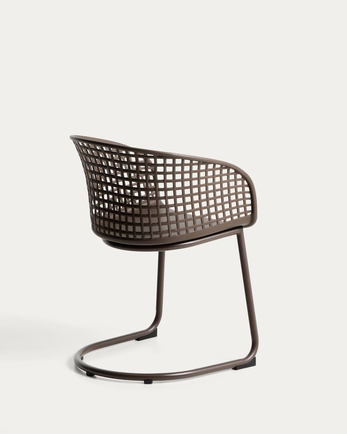 Silla de exterior Tenaro de plástico con estructura de acero marrón