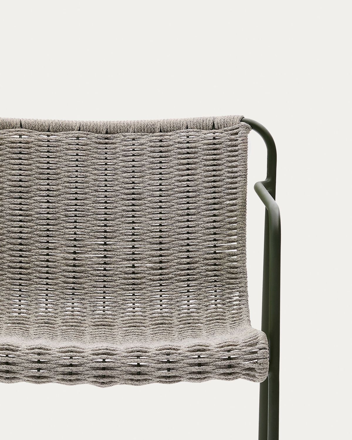 Taburete Maurina de acero galvanizado verde y cuerda crudo y gris 64,5 cm