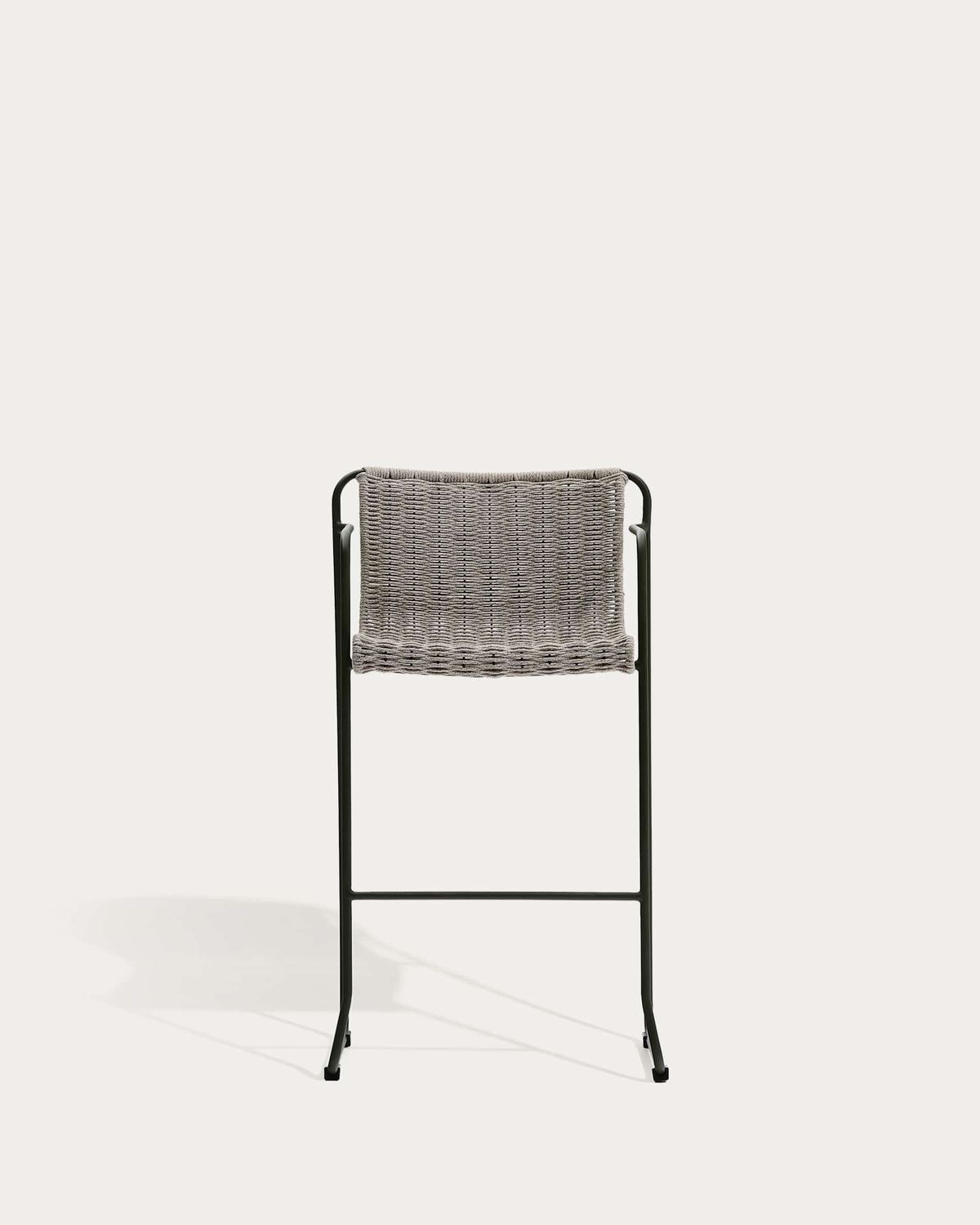 Taburete Maurina de acero galvanizado verde y cuerda crudo y gris 64,5 cm
