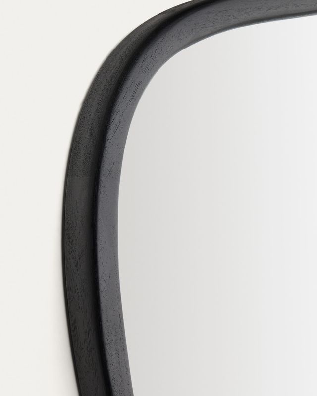 Espejo Alura de madera de teca negro FSC 100% 45,5 x 47 cm