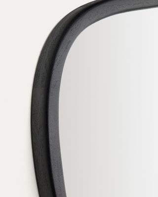 Espejo Alura de madera de teca negro FSC 100% 45,5 x 47 cm