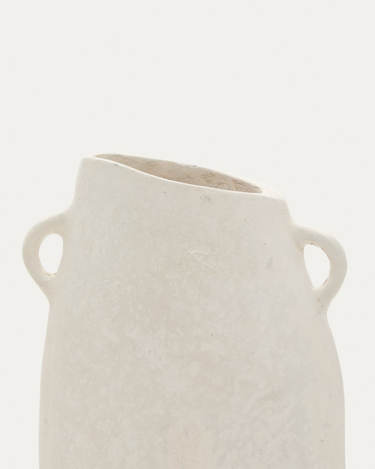 Jarrón Neti de papel maché blanco 27 cm