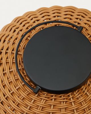 Lámpara de mesa grande portátil  Saranella de ratán sintético marrón