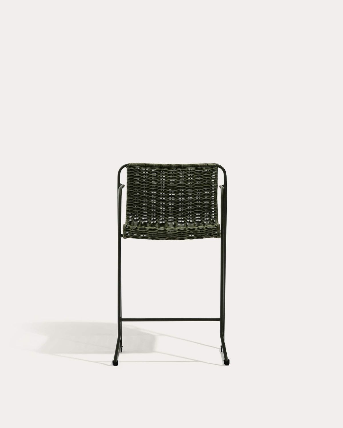 Taburete Maurina de acero galvanizado verde y cuerda verde 64,5 cm