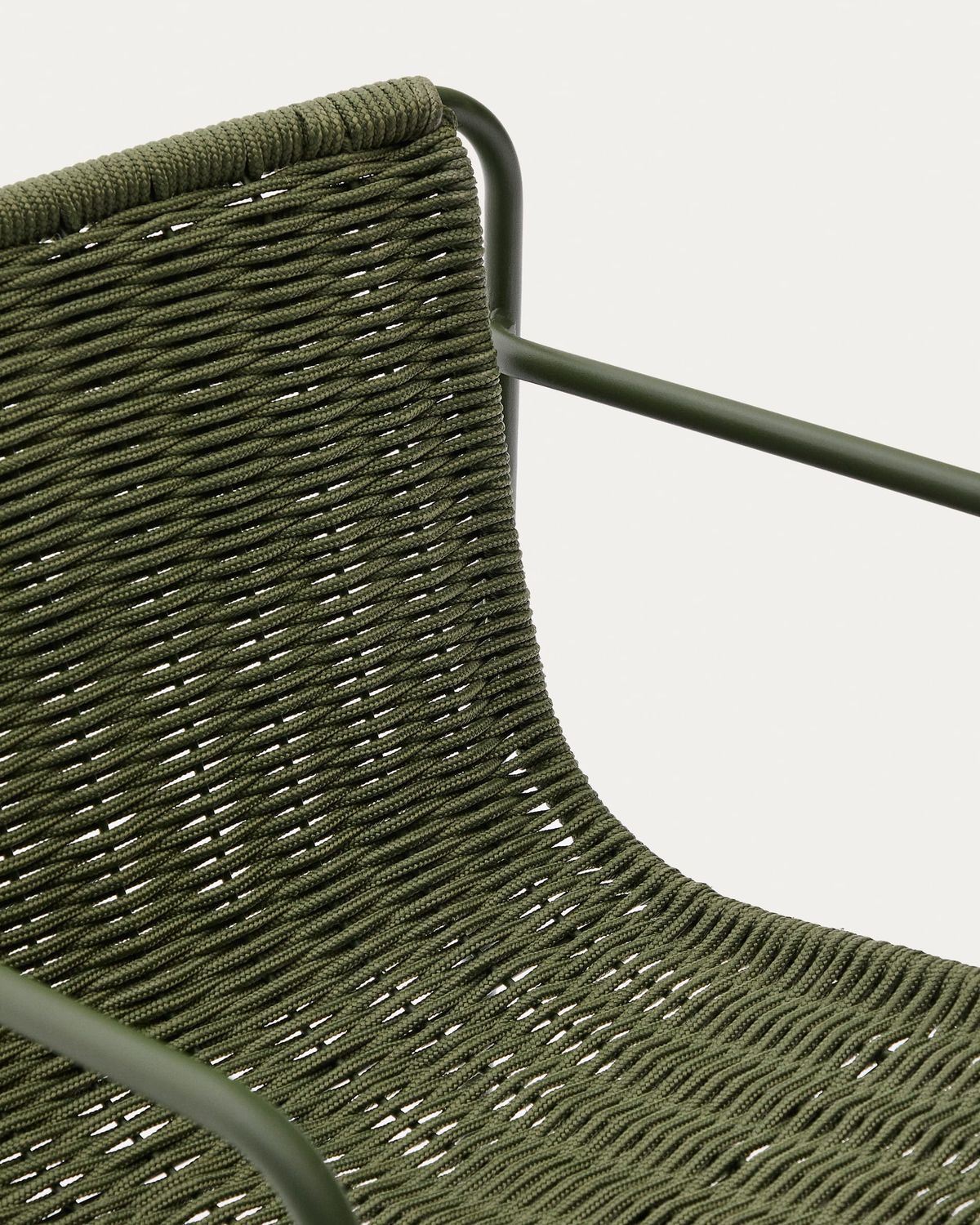 Taburete Maurina de acero galvanizado verde y cuerda verde 64,5 cm