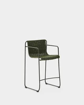 Taburete Maurina de acero galvanizado verde y cuerda verde 64,5 cm Taburete Maurina de acero galvanizado verde y cuerda verde 64,5 cm