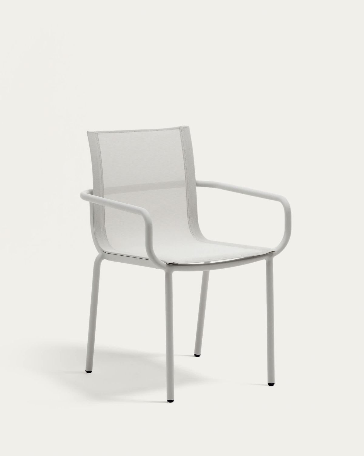 Silla apilable de exterior Galdana de aluminio con acabado pintado gris claro
