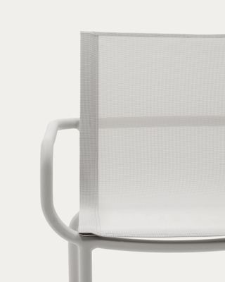 Silla apilable de exterior Galdana de aluminio con acabado pintado gris claro