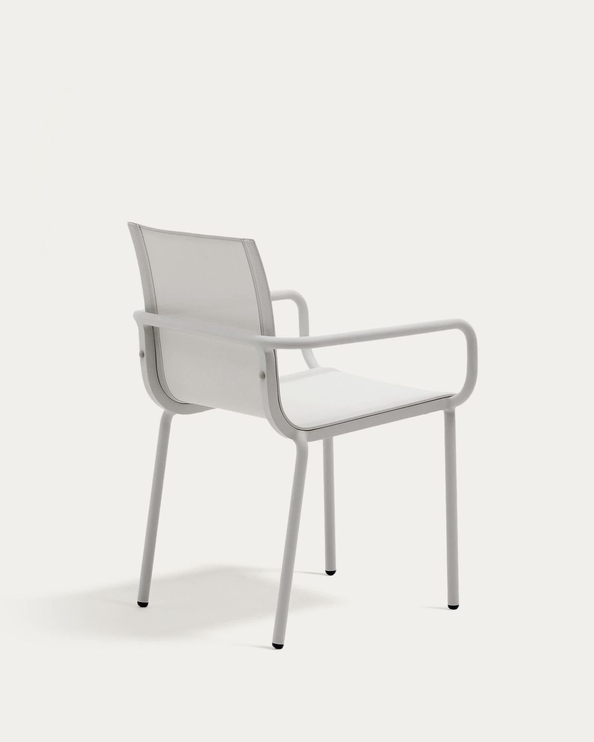 Silla apilable de exterior Galdana de aluminio con acabado pintado gris claro
