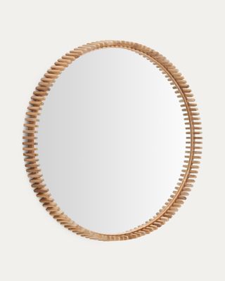 Espejo Polke de madera de teca Ø 100 cm Espejo Polke de madera de teca Ø 100 cm