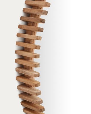 Espejo Polke de madera de teca Ø 100 cm