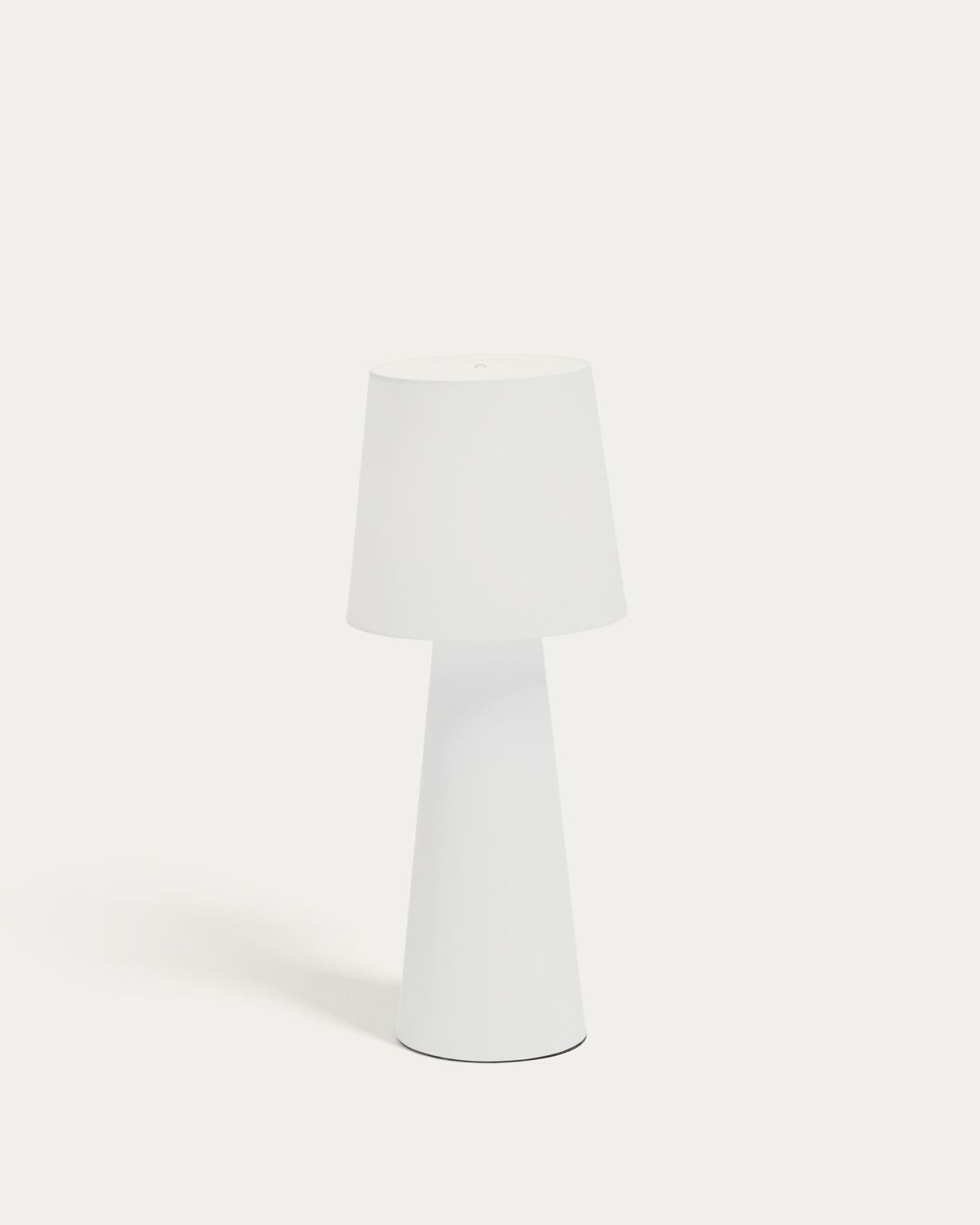 Lámpara de mesa grande de exterior Arenys de metal con acabado pintado blanco
